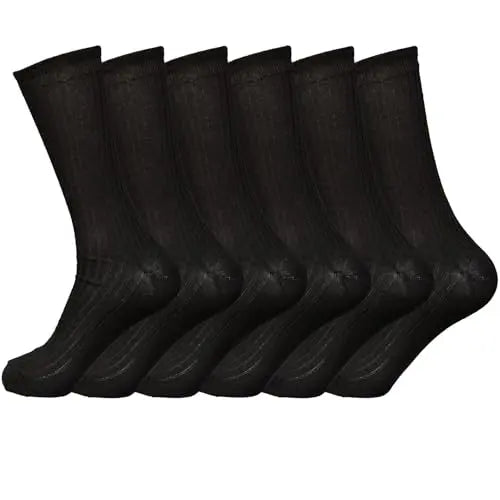 B.U.L Mens 100% Cotton Non Elastic Big Foot Socks for swollen feet 6 Pairs| Smooth Toe Seem | Non Elastic Cuff | 11-14 UK EU 46-50 B.U.L