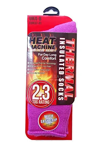 4 Pairs Ladies Heat Machine Thermal Insulated Socks 2.3 Tog Guaranteed Warmth Size 4-8 Heat Machine