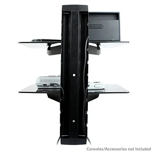 Tempered Black Glass Floating Shelf Wall Mount Consoles/DVD players M&W Maison & White