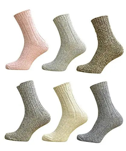 6 Pairs Ladies Thick and Warm Wool Mix Walking Socks 4-6 Unknown