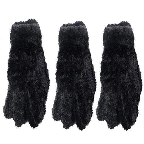 Ladies Soft & Warm Thermal Knit Winter Gloves 3 Pairs - Various Colours (Black Feather Feel) B.U.L Women Gloves