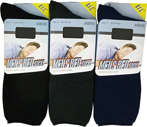 4 Pairs Men's Sleep Socks Brushed Inside No More Cold Feet Size 6-11 UK B.U.L Socks