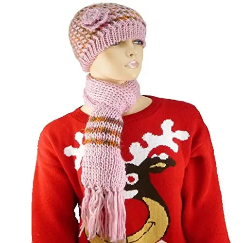 Ladies 5 Piece Hat Scarf Touch Screen Gloves Set for Winter, Outdoor Work, Travel Set Xmas Stocking Filler B.U.L Hats