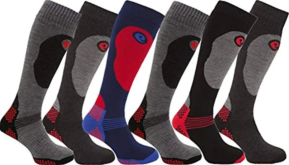 4 Pairs Mens High Performance SKI and SNOWBOARD socks, long hose thermal socks - Size UK 6-11 Special Padded for better Protection Get Top Marketing