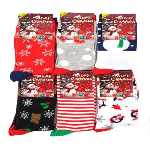 6 Pairs Mens Ladies Christmas Novelty Festive Xmas Socks Size UK 6-11 / EUR 39-45 **Fantastic Gift Idea** Brands U Love Store