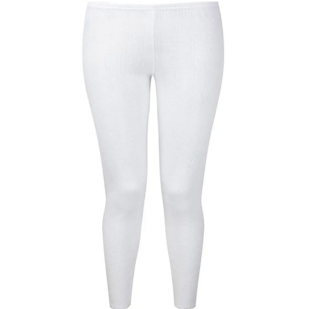 Ladies Thermal Underwear Long John Brushed Inside 0.45 TOG with Free Bed Socks (Medium) White Thermal Sets