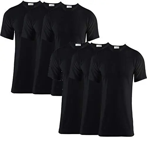 Pack of 6 Men's Extreme Hot 0.45 TOG Thermal Underwear Short Sleeve Vest Free Post Size S-XXL (Black, Large) My Store