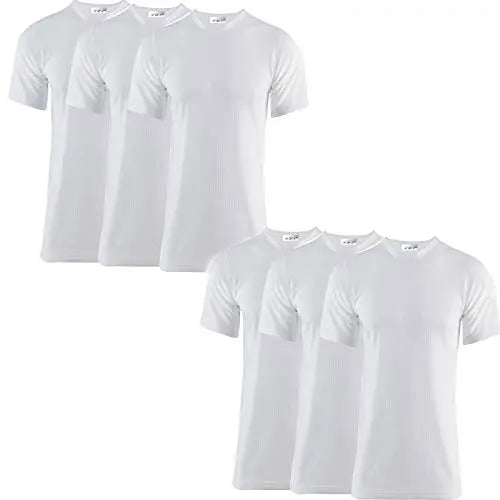 Pack of 6 Men's Extreme Hot 0.45 TOG Thermal Underwear Short Sleeve Vest Free Post Size S-XXL (White, Large) My Store