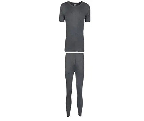 B.U.L ® 2 Mens Extrem Hot Thermal Underwear Set Short Sleeve Vest & Long Johns Suitable for Winter, Outdoor Work, Travel, Camping & Ski Wear Size S-XL (Large, Charcoal) My Store