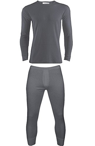 B.U.L ® Mens Extrem Hot Thermal Underwear Set Long Sleeve Vest & Long Johns Suitable for Winter, Outdoor Work, Travel, Camping & Ski Wear Size S-XL (Small, Charcoal)