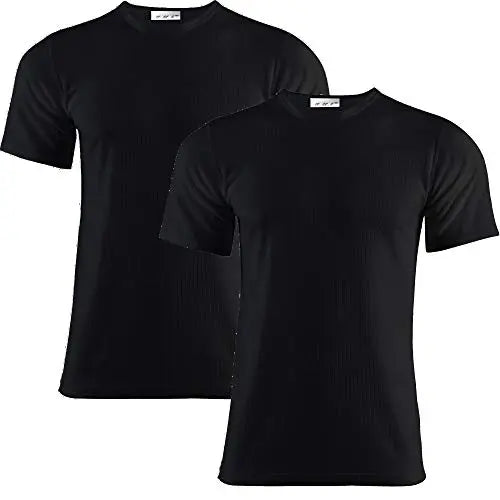 B.U.L ® 2 Mens Extreme Hot Thermal Underwear Set Short Sleeve Vest Suitable for Winter, Outdoor Work, Travel, Camping & Ski Wear Size S-XL (L, Black) My Store
