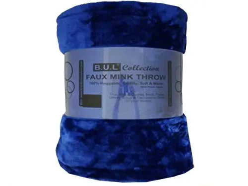 Supremely Soft Throw - Navy Blue - Single, Double & King Bed Sofa My Store