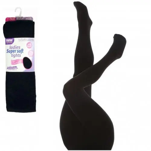 Women's Winter Warm Thermal Tights Black (5 Pairs) - Size Large My Store