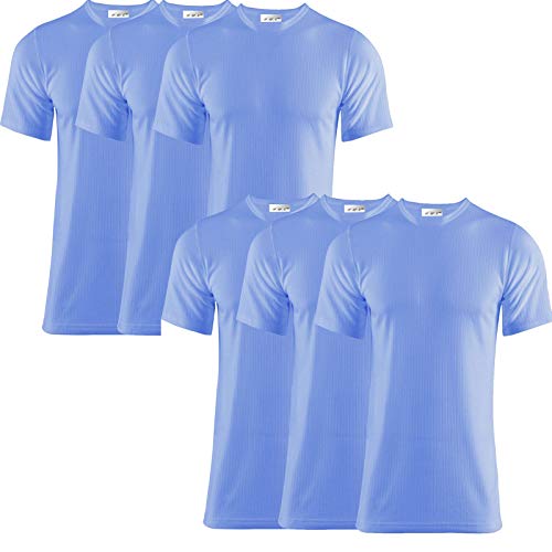 Pack of 6 Men's Extreme Hot 0.45 TOG Thermal Underwear Short Sleeve Vest Free Post Size S-XXL (Blue, XLarge)