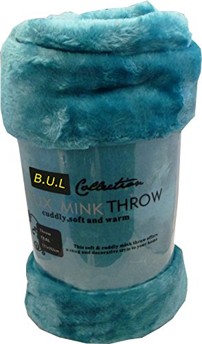 Luxury Faux Fur Thick Very Warm Single Double King Blanket Throw 18 Colours (150cm x 200cm, Teal)