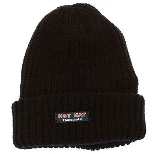 Superb High Insulation Thinsulate Hot Hat 4.7 TOG Black Knitted Unisex for Winter, Outdoor Work, Travel, Camping & Ski Wear My Store