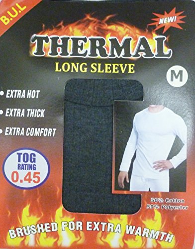 B.U.L ® Mens Extrem Hot Thermal Underwear Set Long Sleeve Vest & Long Johns Suitable for Winter, Outdoor Work, Travel, Camping & Ski Wear Size S-XL (Small, Charcoal)