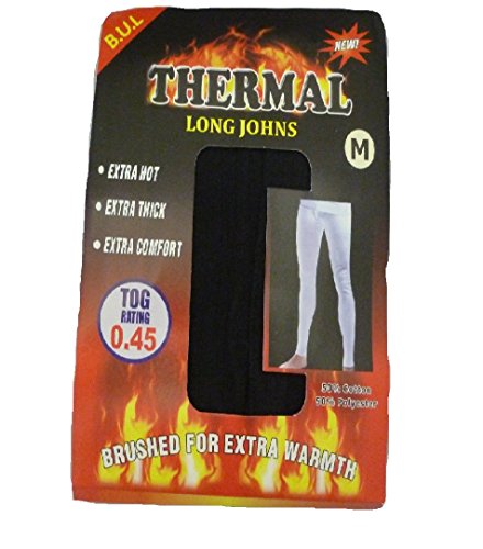 B.U.L ® 2 Mens Extrem Hot Thermal Underwear Set Short Sleeve Vest & Long Johns Suitable for Winter, Outdoor Work, Travel, Camping & Ski Wear Size S-XL (XXLARGE, Black)