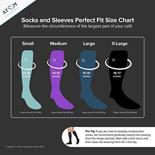 ATOM womens Compression Socks, 18-22 mmHg Milk Fiber Graduated Compression Socks Brands U Love Store