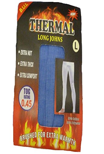 B.U.L ® 2 Mens Extrem Hot Thermal Underwear Set Short Sleeve Vest & Long Johns Suitable for Winter, Outdoor Work, Travel, Camping & Ski Wear Size S-XL (Xlarge, Blue)