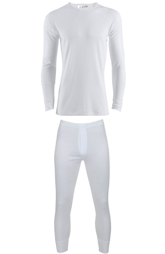 B.U.L ® 2 Mens Extrem Hot Thermal Underwear Set Long Sleeve Vest & Long Johns Suitable for Winter, Outdoor Work, Travel, Camping & Ski Wear Size S-XL (Small, White)