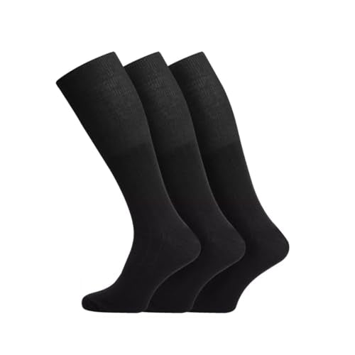 3 Mens Extra Long Knee High Warm Fine Lambs Wool Blend Socks Long Hose UK 6-11 / EU 39-45