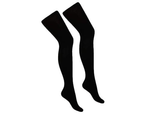 2 Pairs Ladies Over the Knee Black Socks 100 Denier UK Size 4-7 Euro 37-39