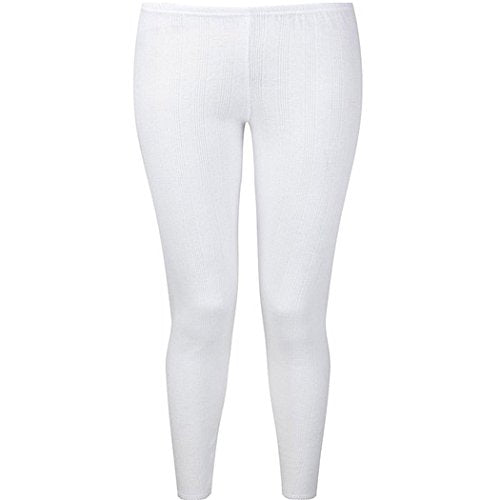 Ladies Thermal Underwear Long John Brushed Inside 0.45 TOG with Free Bed Socks (Small) White Thermal Sets