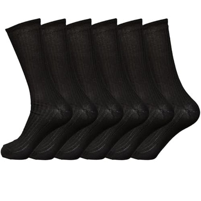 B.U.L Mens 100% Cotton Non Elastic Socks for swollen feet 6 Pairs| Smooth Toe Seem | Non Elastic Cuff | 6-11 UK EU 39-45