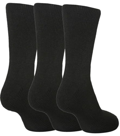 Ladies Thermal Winter Socks 2.3 TOG Pack of 3 Pairs Socks, Black/Assorted Thermal Socks, Warm Socks, Thick Socks, Insulated Socks 4-7 UK/EU 37-40