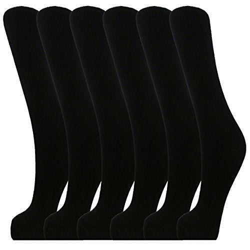 3/6 / 12 Pairs Ladies Super Soft Non Elastic Diabetic Anti Bacterial Socks 4-7 Size (Black 6 Pairs)