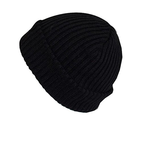 Mens Ladies Trapper Aviator Slouch Beanie Hat Cap - Various Styles Colours (Black Beanie Hat)