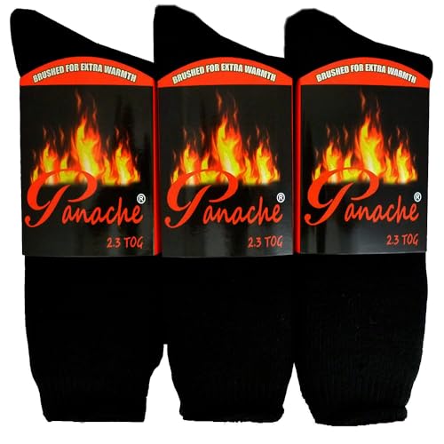 Ladies Thermal Winter Socks 2.3 TOG Pack of 3 Pairs Socks, Black/Assorted Thermal Socks, Warm Socks, Thick Socks, Insulated Socks 4-7 UK/EU 37-40