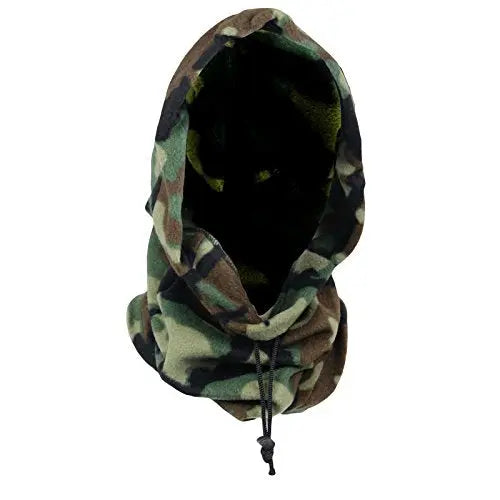 Boys Mens One Size Winter Thermal Warm Snood Balaclava Neck Warmer Hoody Ski Snow Hat Green Camouflage Louise23