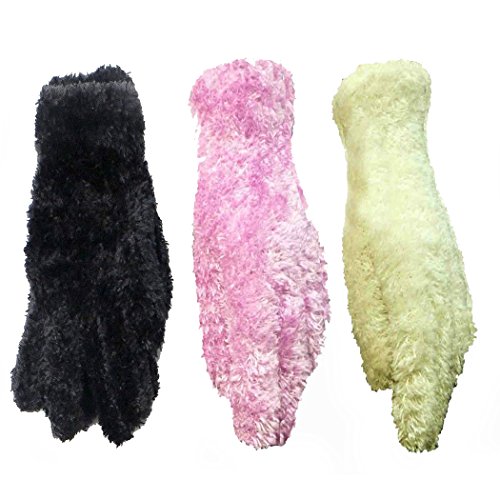 Women Winter Warm Feather Feel Gloves Mittens 4 Pairs