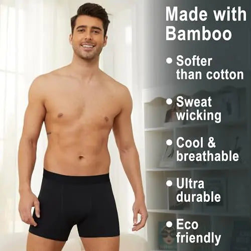 Mens Bamboo Boxers 3 Pack Breathable Viscose Elasticated Waistband Elastane Stretch Size S-XXL B.U.L