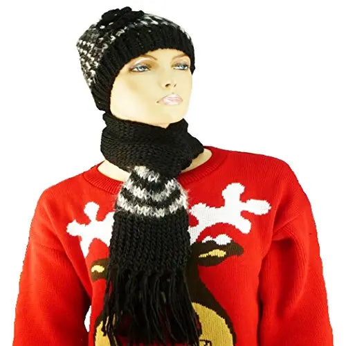 Ladies 5 Piece Hat Scarf Touch Screen Gloves Set for Winter, Outdoor Work, Travel Set Xmas Stocking Filler B.U.L Hats