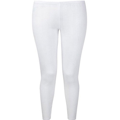 Ladies Thermal Underwear Long John Brushed Inside 0.45 TOG with Free Bed Socks (Medium) White