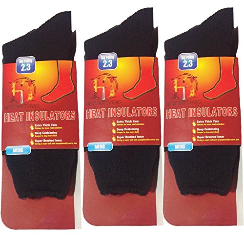 3 PAIRS MENS THERMAL WINTER WARM HOT HEAT SOCKS CHUNKY THICK 2.3 TOGS (MIX COLOURS, MENS 6-11UK)