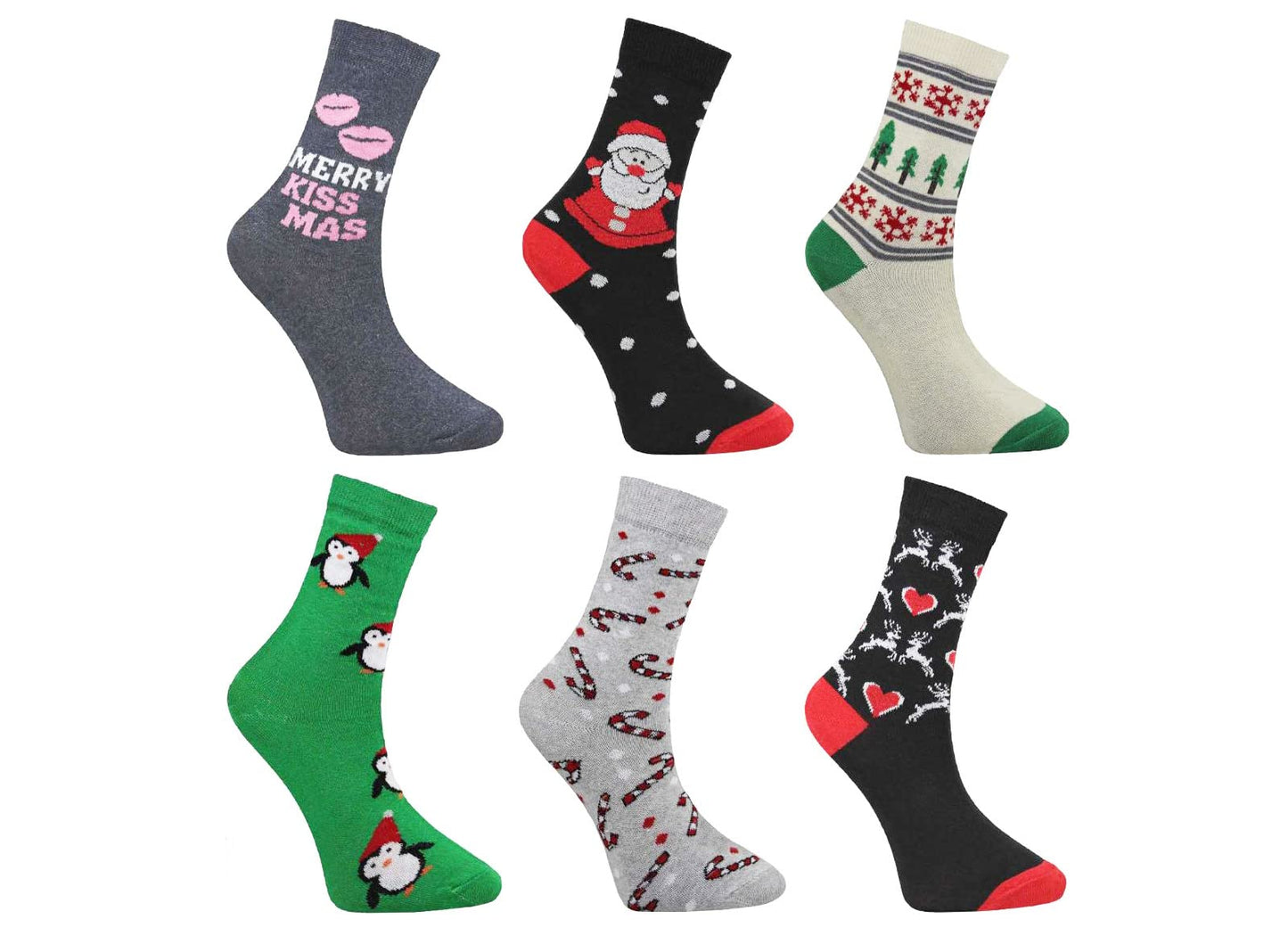 3x Pairs of Ladies Novelty Fun Christmas Socks / UK 4-8 Eur 37-42 **Fantastic Gift Idea**