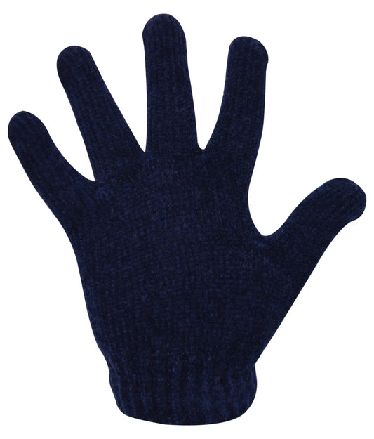 Ladies Chenille Gloves Black Octave