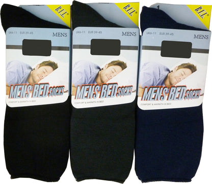 4 Mens Thermal Sleep Brushed Inside Bed Socks No More Cold Feet UK 6-11