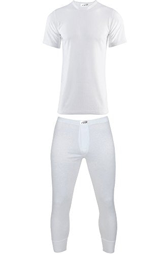 Mens Thermal Underwear Short Sleeve Vest & Long John Set - 4 Colours