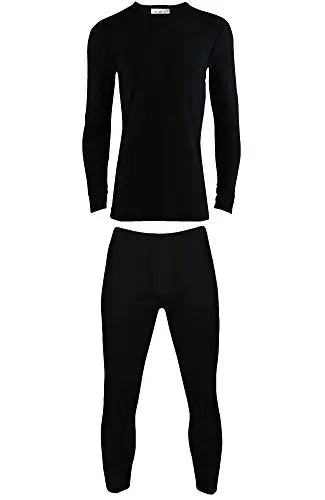 B.U.L ® 2 Mens Extrem Hot Thermal Underwear Set Long Sleeve Vest & Long Johns Suitable for Winter, Outdoor Work, Travel, Camping & Ski Wear Size S-XL (XXLARGE, Black) My Store