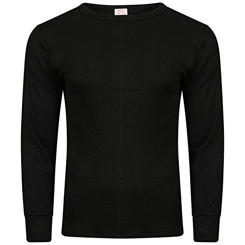 Men's Extreme Hot Thermal Underwear Long Sleeve Vest Winter & Ski Wear Size S-XXL (Large, Black)