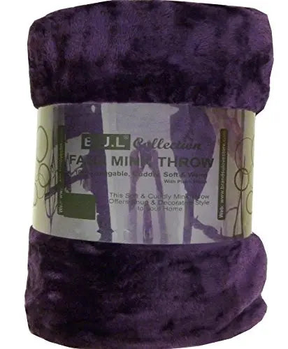 Luxury Fur Throw 200x240cms Aubergine Extra Large 3 Seater Sofa King Bed Blanket My Store